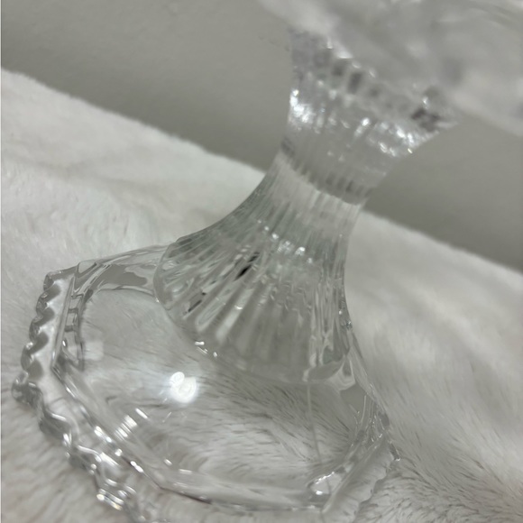 Vintage Aderia crystal clear glass pedestal candy bowl - Picture 3 of 10